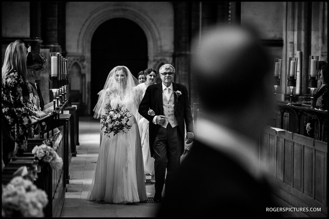 Bride and Dad at Middle Temple wedding service