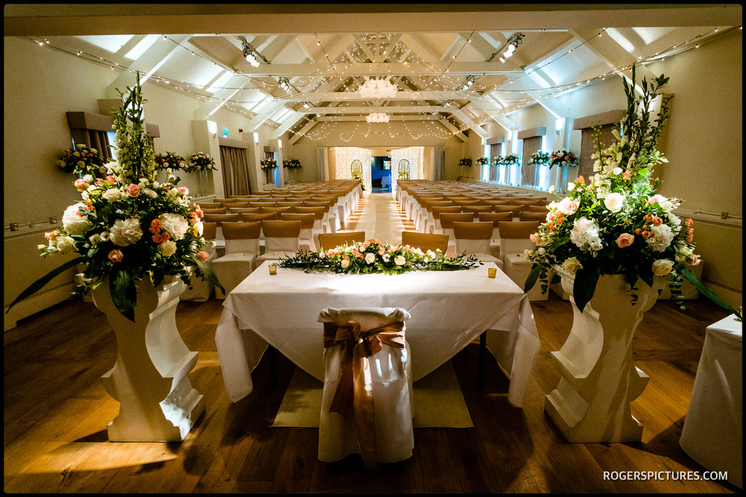 Banqueting Hall at Stoke Place Hotel for a wedding