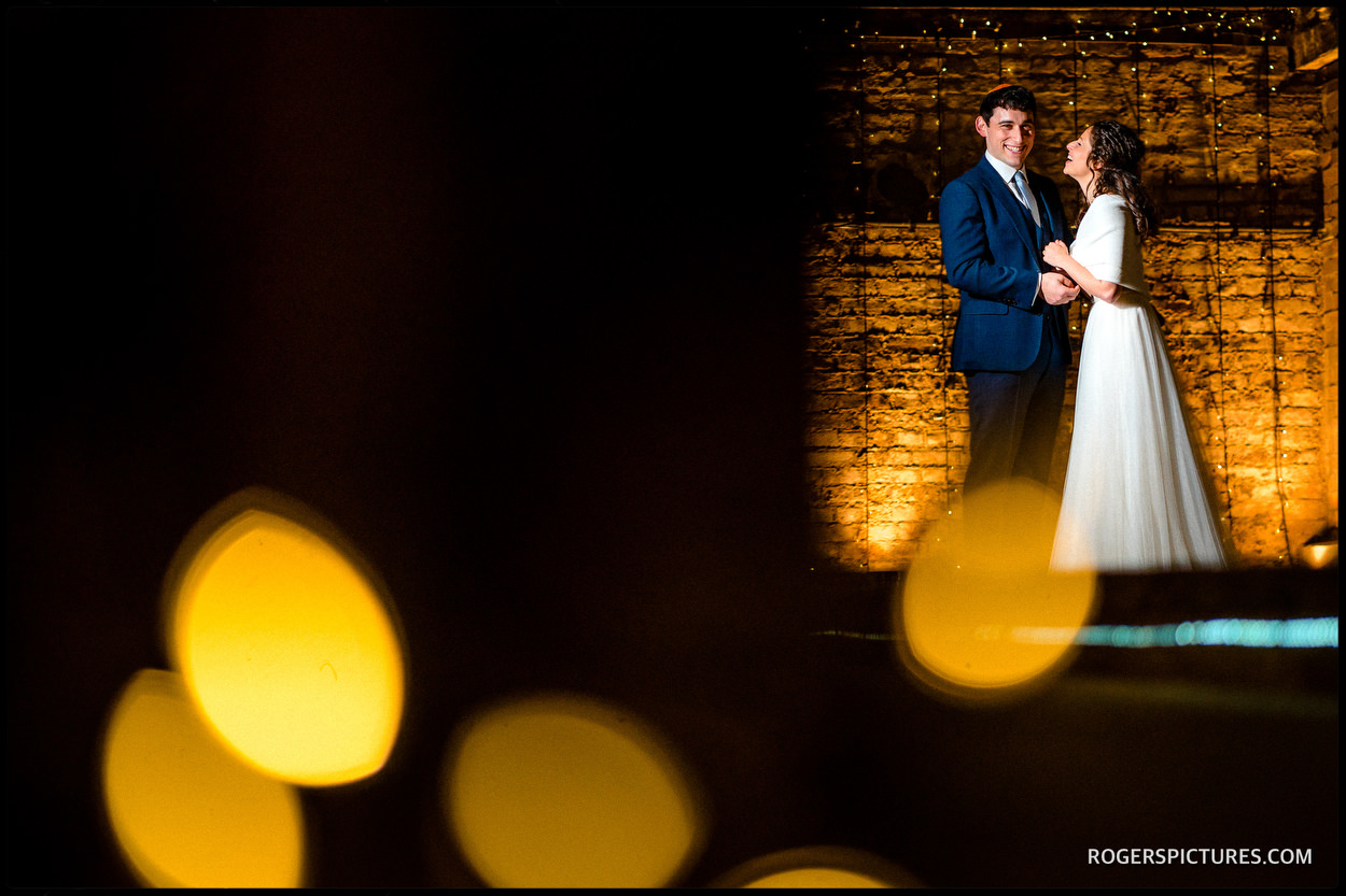 Portrait of wedding couple