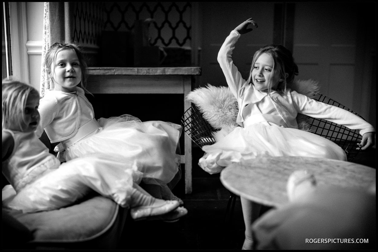 Millbridge Court Hotel wedding bridesmaids in black and white