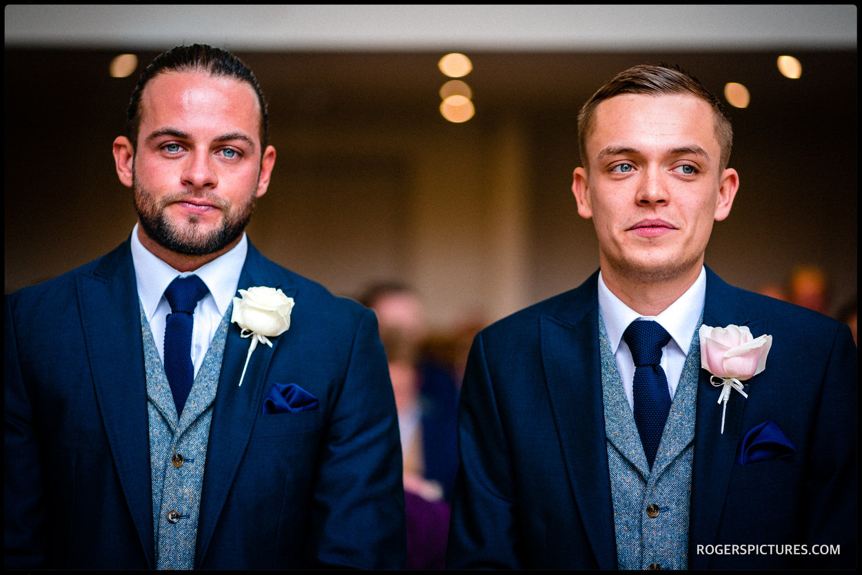 Groom and best man at Millbridge Court Hotel wedding