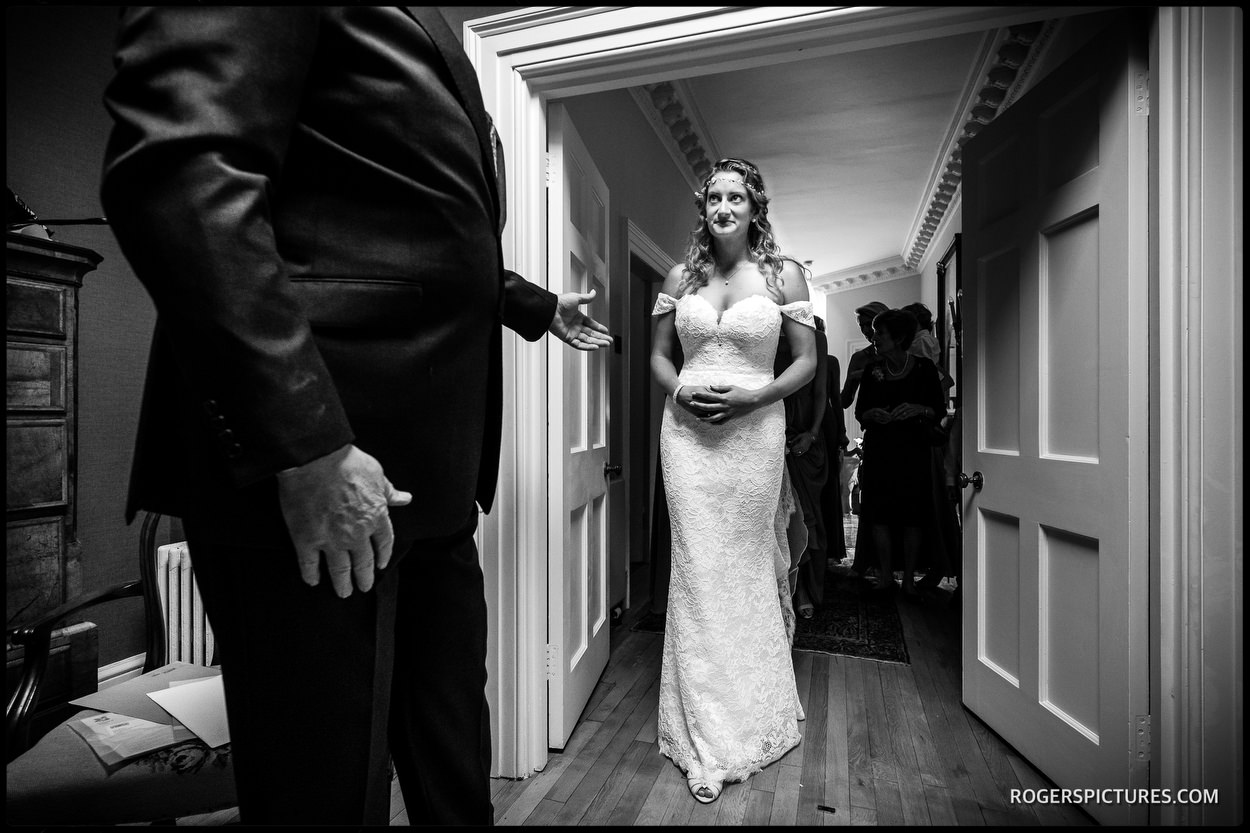 Father and daughter in a wedding day