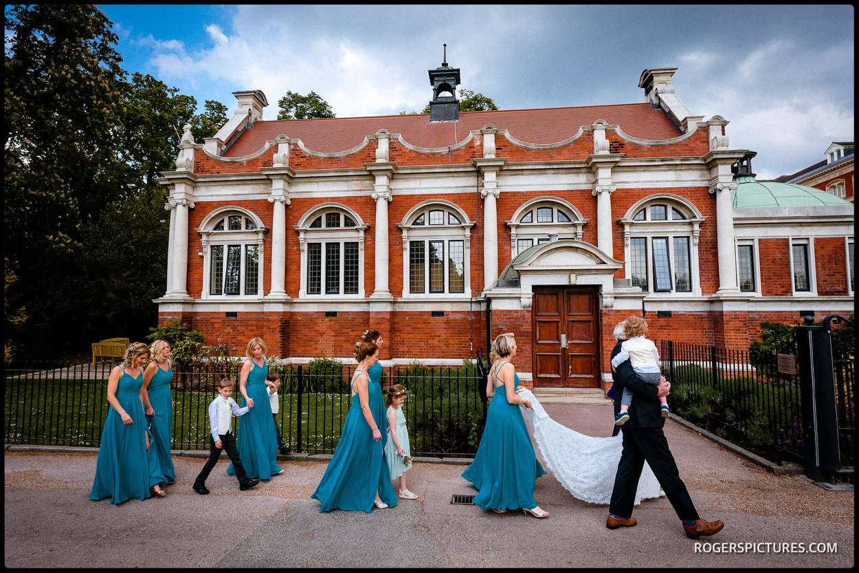 The Old Library wedding party at Dulwich College in London