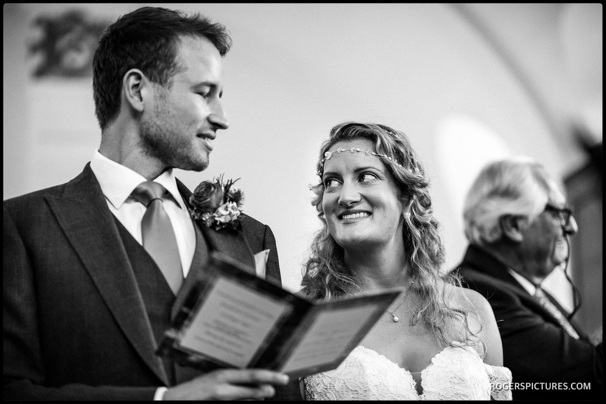 Dulwich college wedding photo during the ceremony