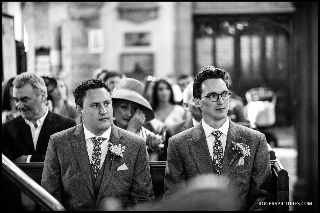 Groom and best man at St Mary's Church in Ticehurst