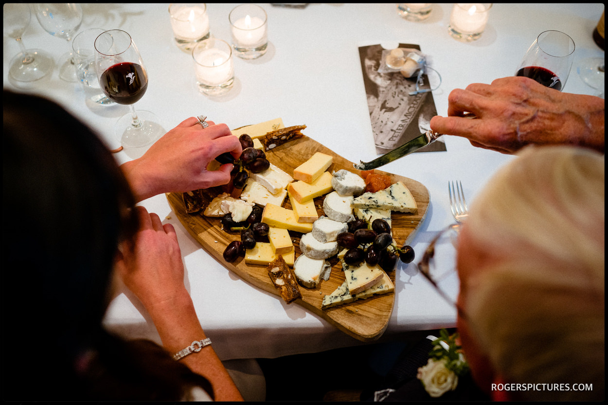 Cheese board at a wedding
