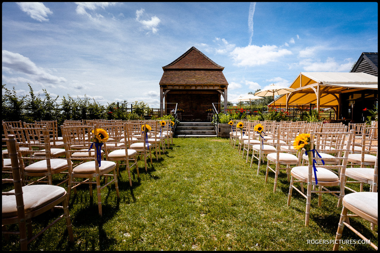 The barn at Redcoats for a wedding