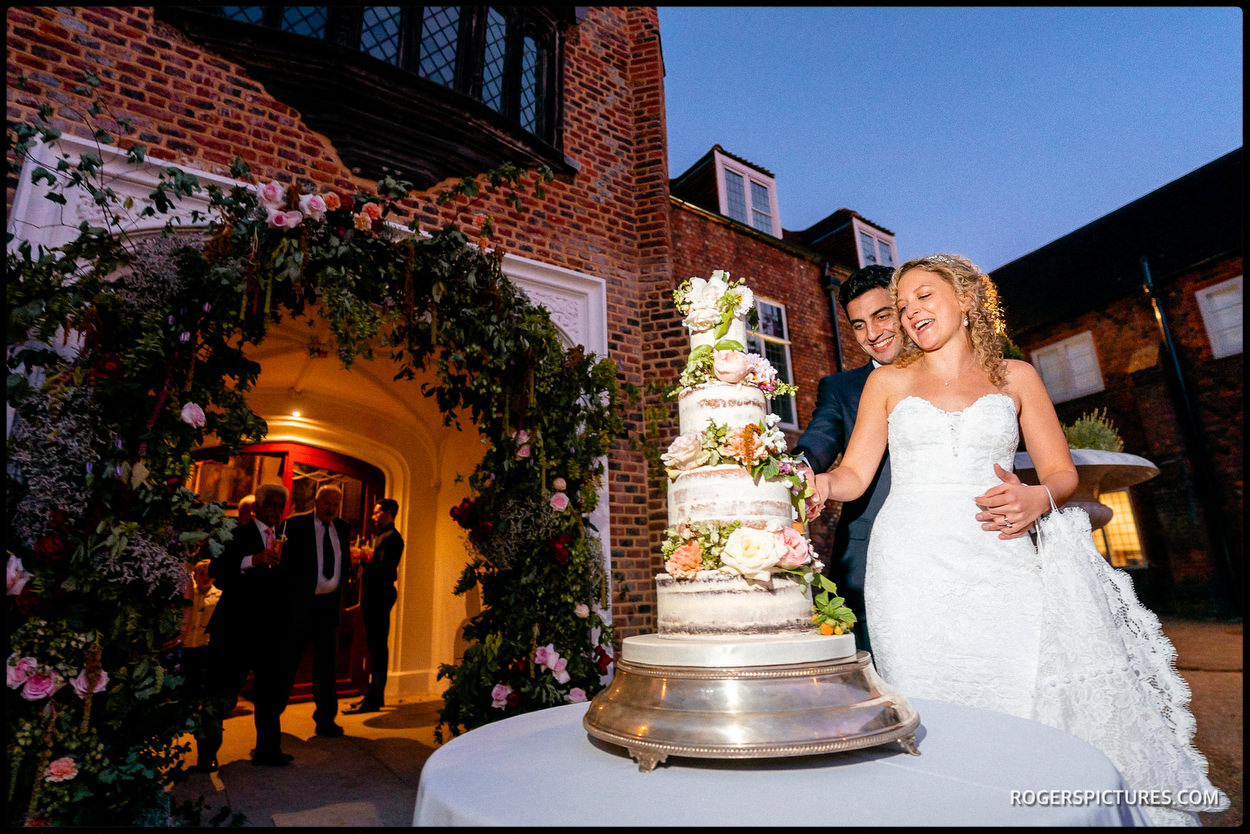 Cake cutting in the courtyard at Fulham Palace