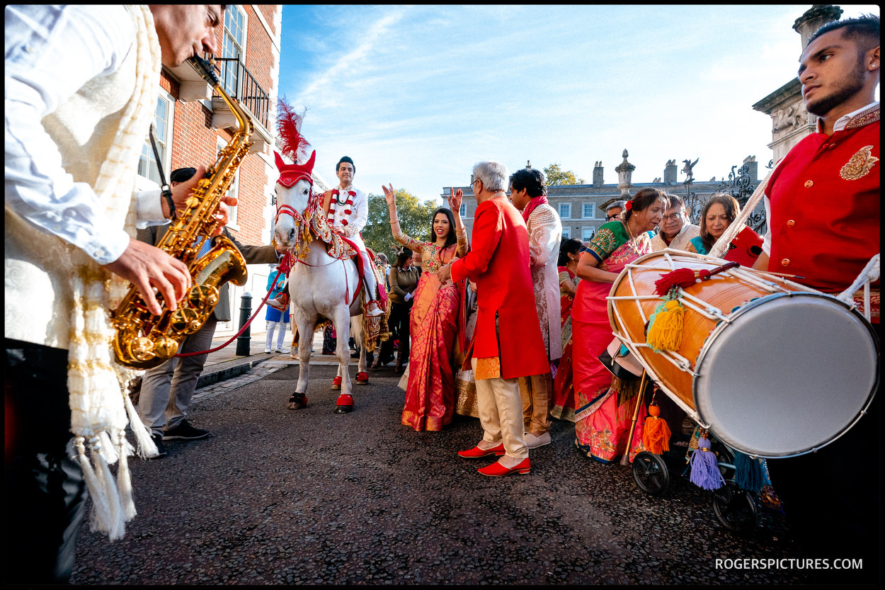 Grooms wedding procession baraat