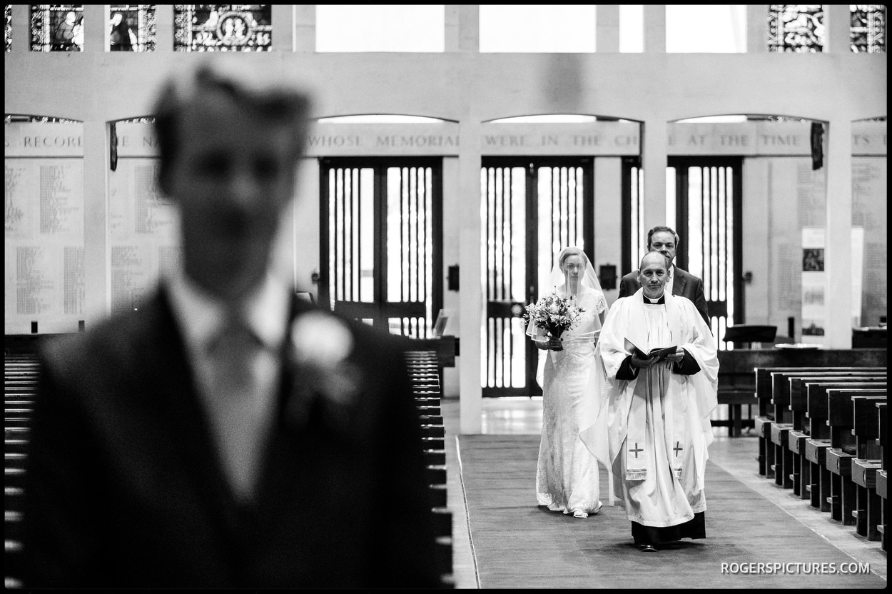 Wedding ceremony begins at Guards Chapel in London