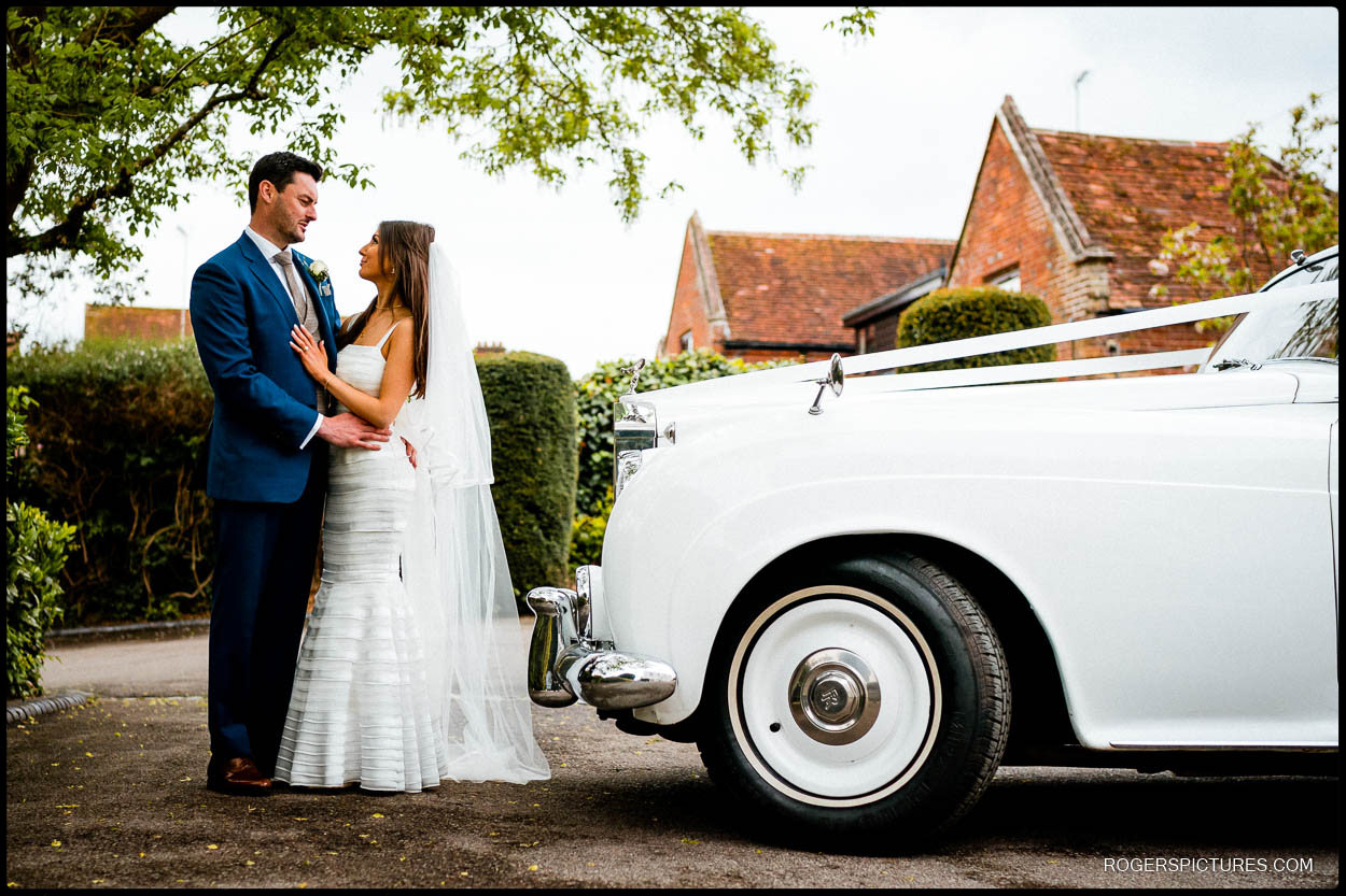 Bride and groom portrait at St Michael's Manor in St Albans