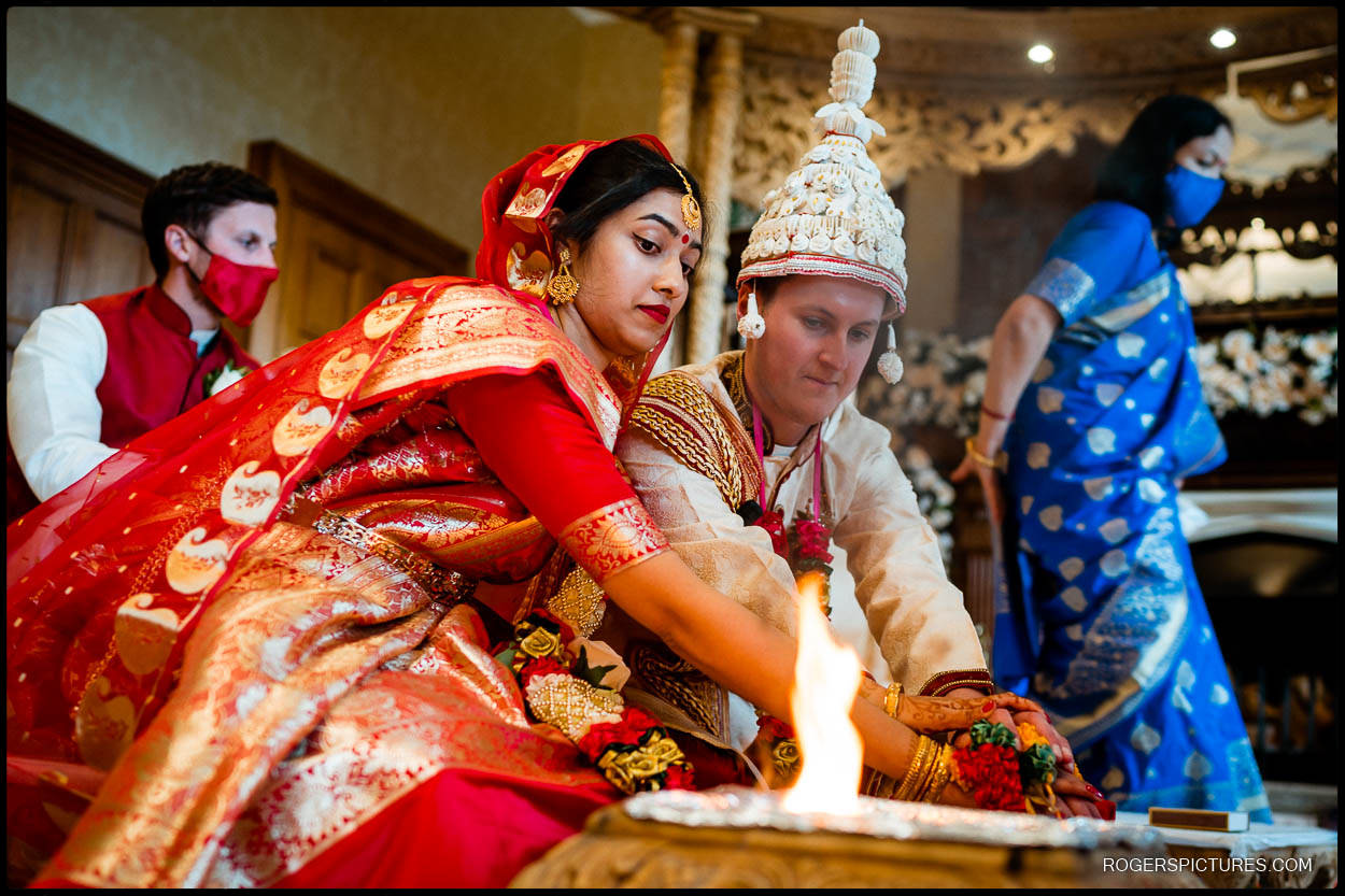 Yagna part of the Bengali Hindu wedding ceremony at Froyle Park