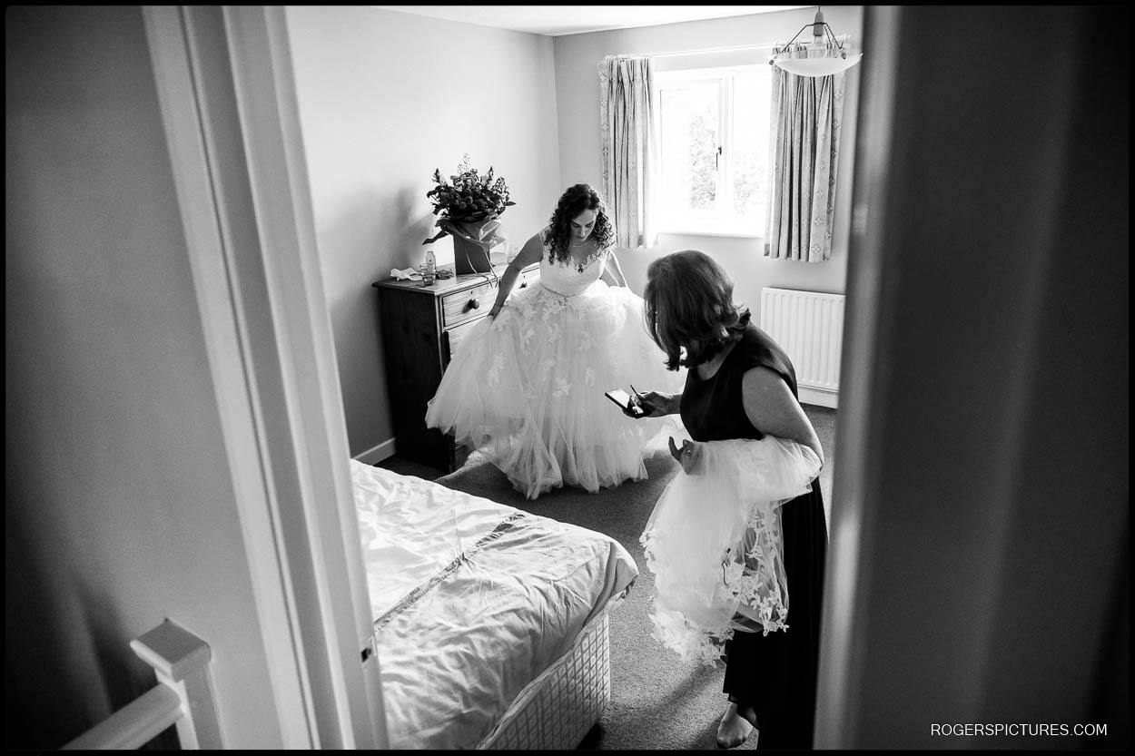 Bride ready to leave for wedding