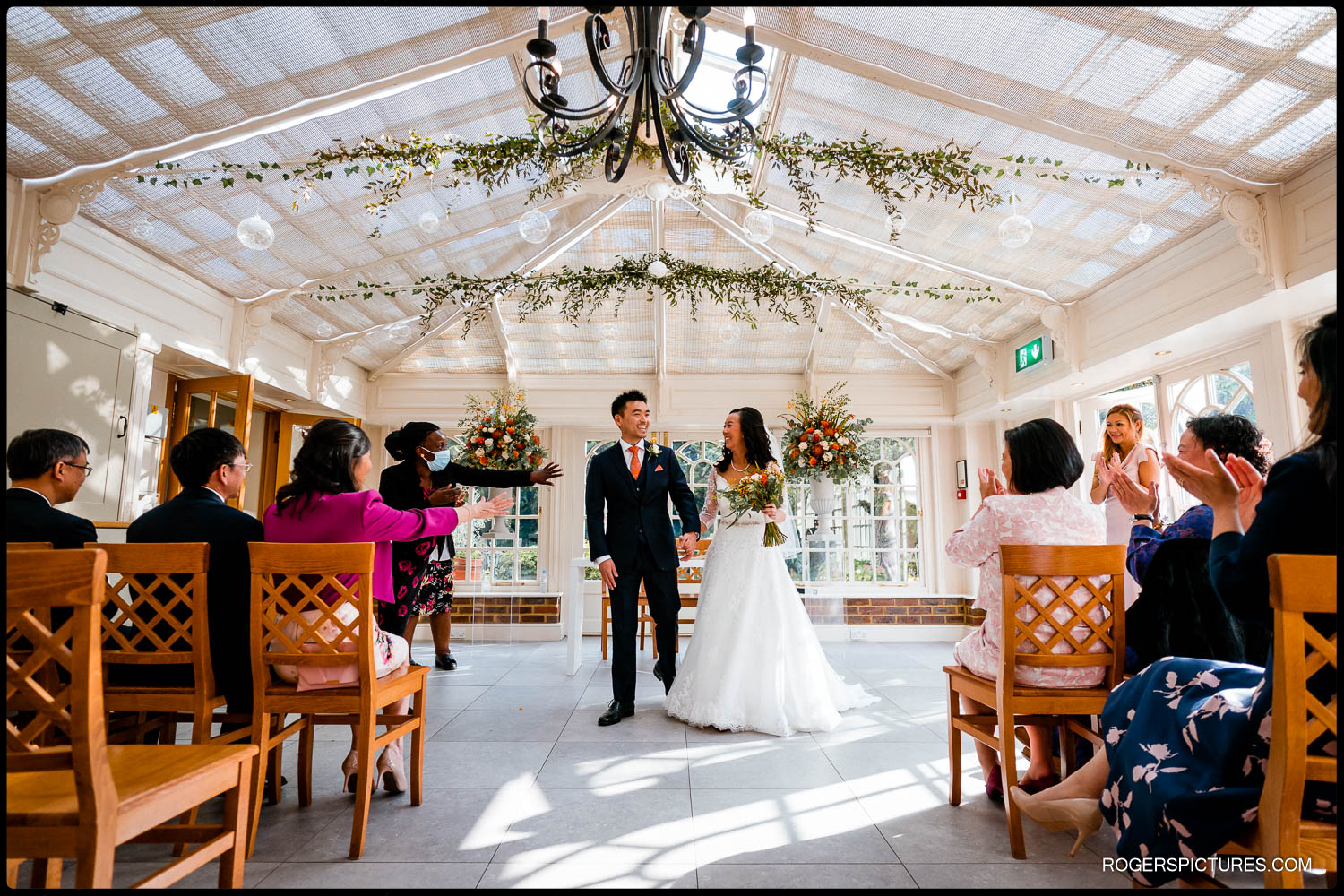 Wedding Ceremony at Oaks Farm Surrey Wedding Photographer UK picture