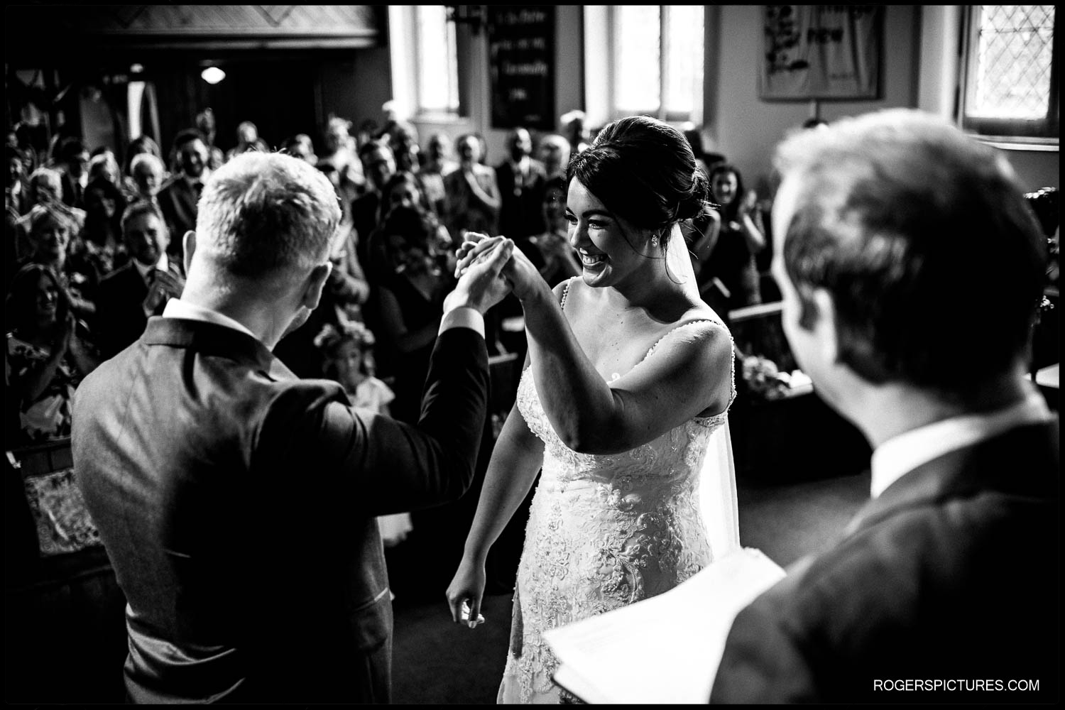 Candid wedding moment during the ceremony