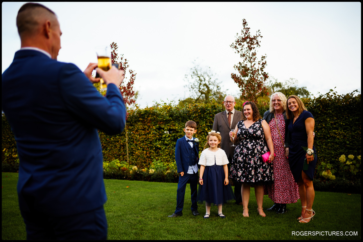 Family at Redcoats Barn wedding