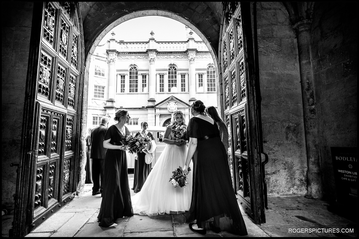 Wedding photojournalism at the Bodleian Libraries in Oxford