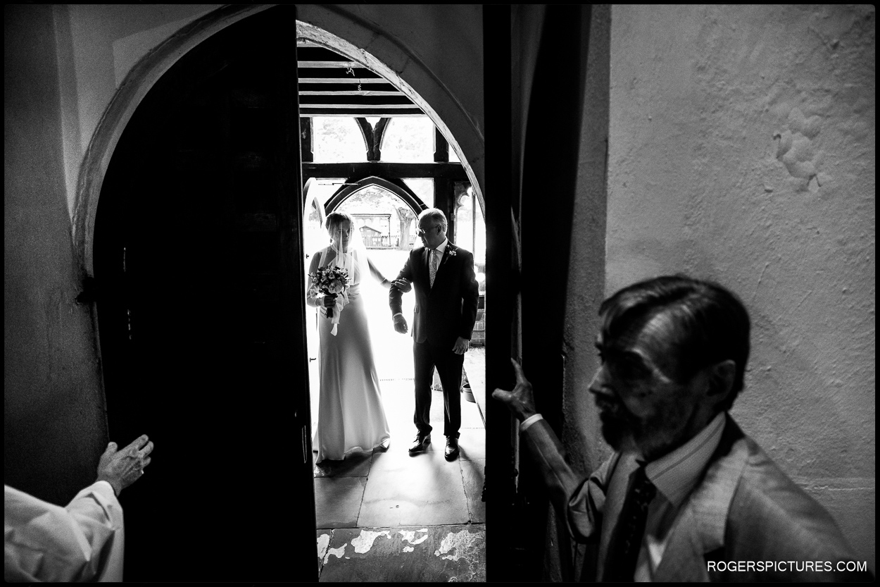 Documentary wedding photograph of a church wedding in Farnham