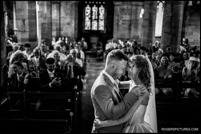 Couple married at church before reception at The Firs Hanbury